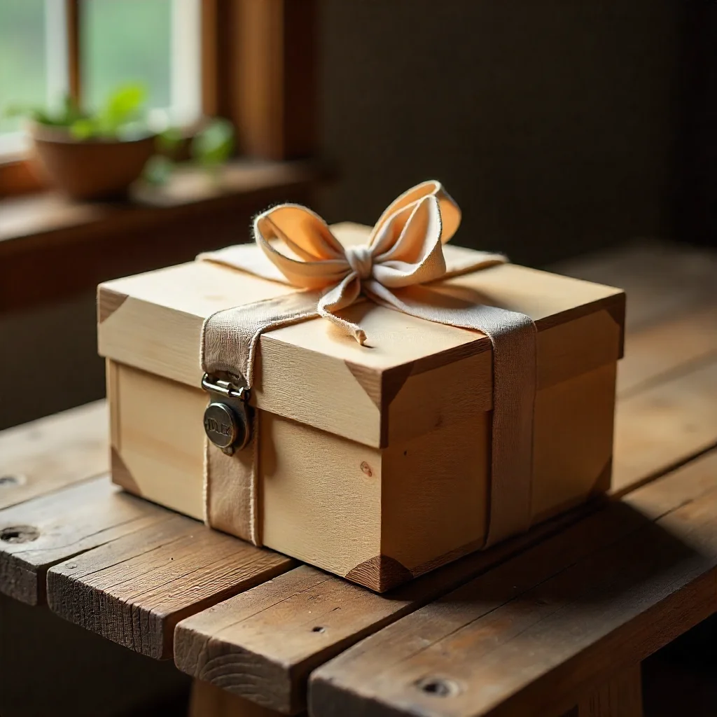 Handgjord träpresentbox